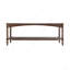 Table basse 47 x 22 x 18,5 po en bois brun rustique avec pieds en spirale tournés et tablette inférieure