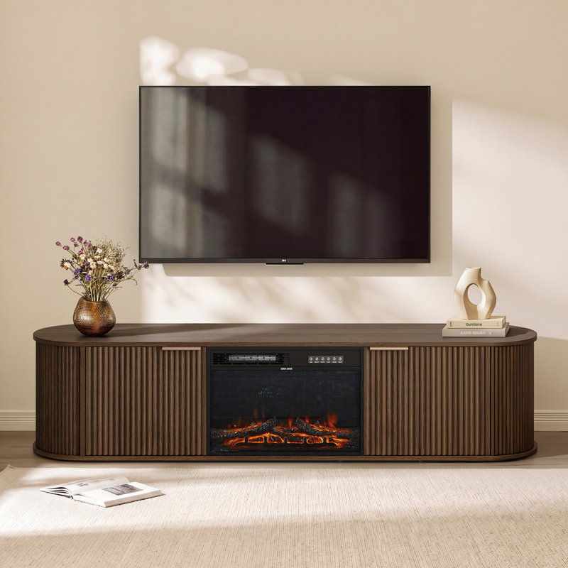 Meuble télé 70 po avec tablettes réglables, Noyer