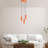 Modern Adjustable Chandelier, Metal Body, 15.7 in Diameter | Orange Finish, 29.5 in Height Adjustable (Max 44.9 in) | 3 x E27 Socket (Max 40W) | Perfect for Living Room, Dining Room, & Entryway Decor, Stylish & Functional Design-490390675-490390677