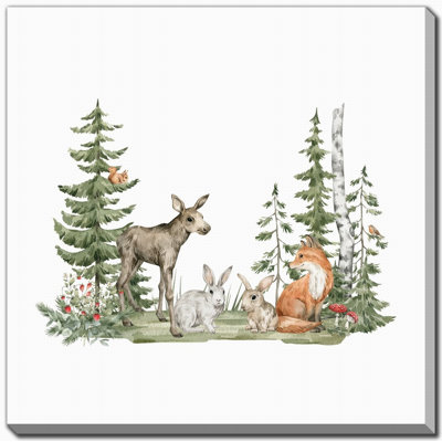 Woodland Friends 2 Canvas Wall Art