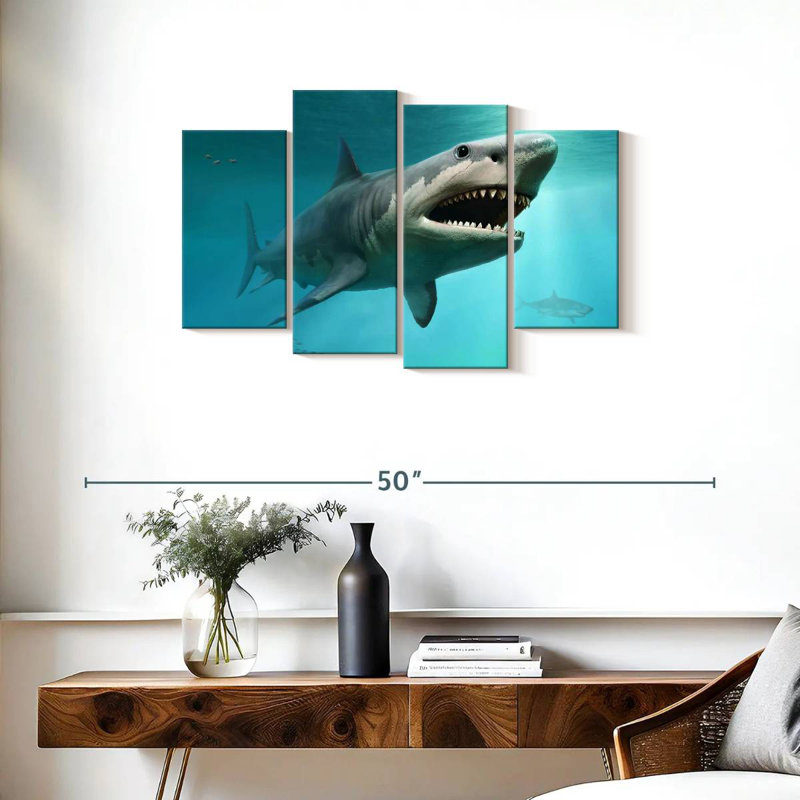 Brampt Extinct Megalodon Shark, 22" H x 36" W