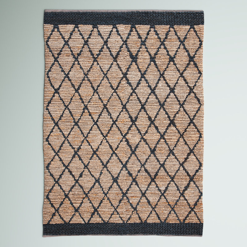 Lyon Geometric Hand Loom Tan Area Rug, Rectangle 4' x 6'