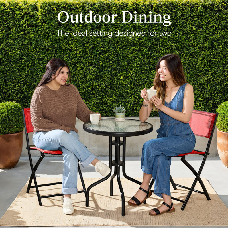 3-Piece Bistro Set, Red