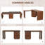 Bureau rotatif 90 po en L 90 po avec 3 tiroirs en noyer-312048251