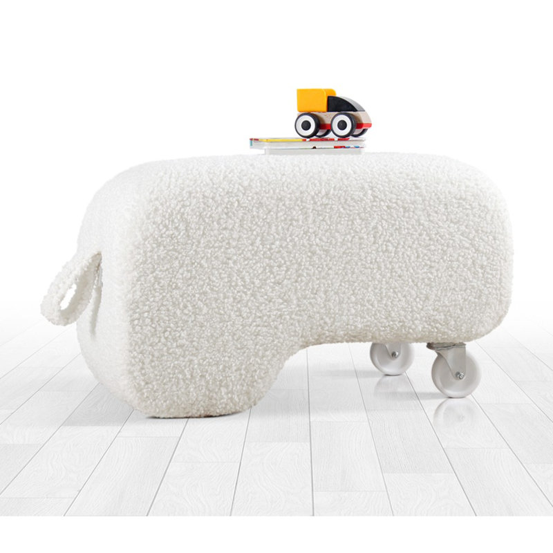 Jadeth 58cm Wide Tufted Rectangle Solid Colour Pouffe Ottoman, White