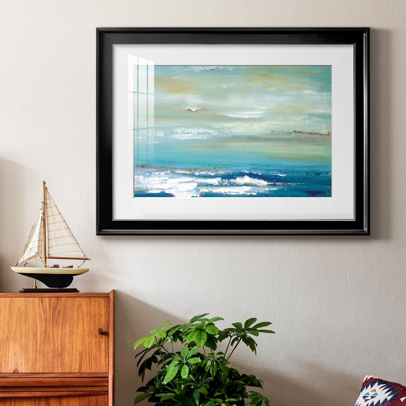 Horizon lointain - Peinture encadrée, Noir, H 26,5 po x l 36,5 po x P 1,5 po