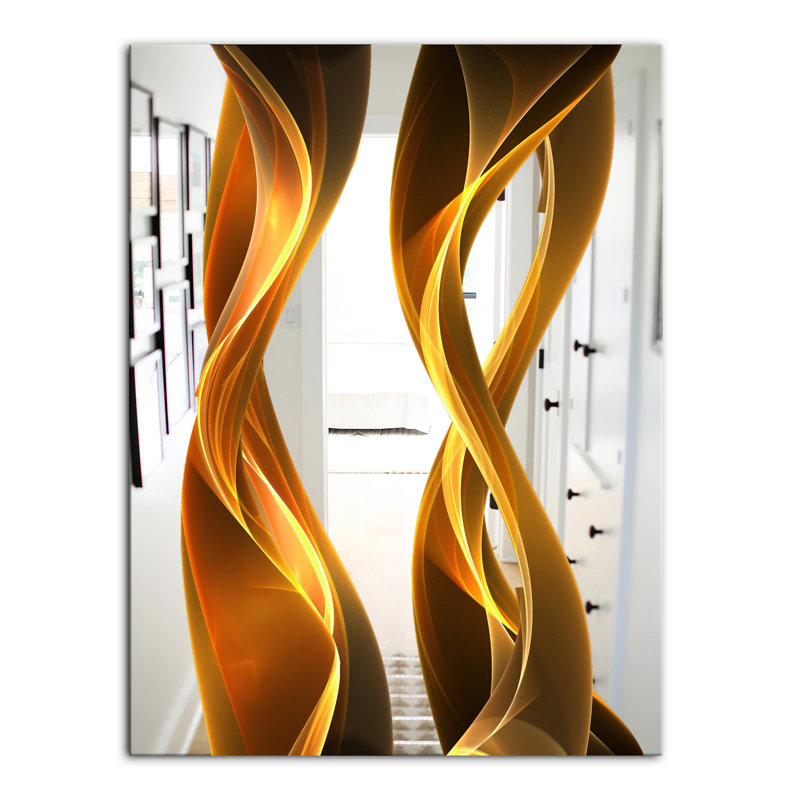 Gold Wave II - Modern Mirror - Wall Mirror, 24" H x 32" W