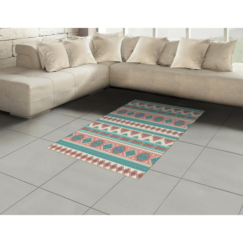 Tribal High Density Long Fiber Poly Threads Decorative Area Rug Carpet, Rectangle 4' x 5'8"