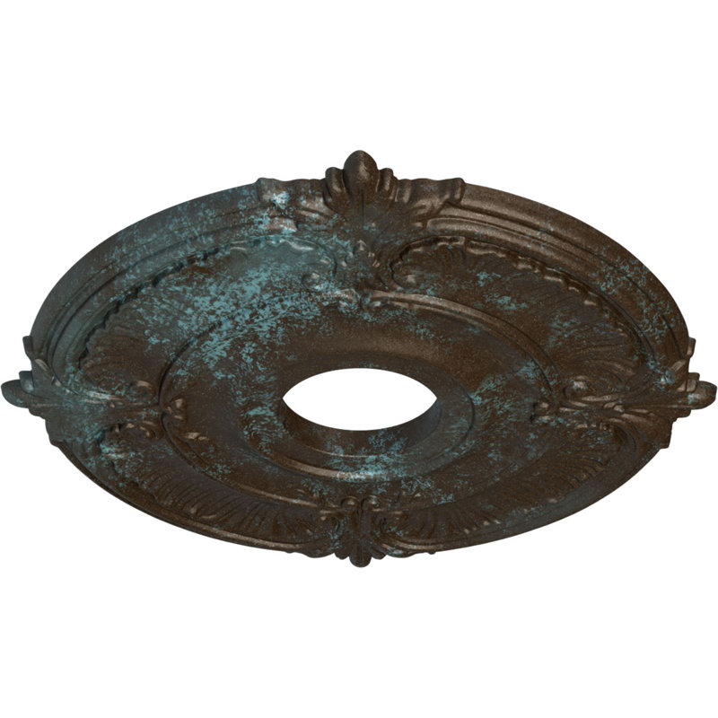 Médaillon de plafond H 18 po x l 18 po x P 0,625 po Attica, Patine bleue bronze