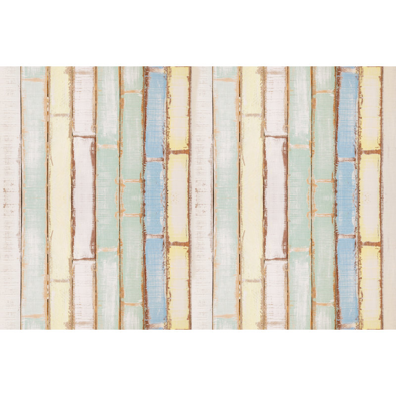 Hendrick Vinyl Machine Printed Area Rug, Rectangle 4'4.4" x 6'6.7"