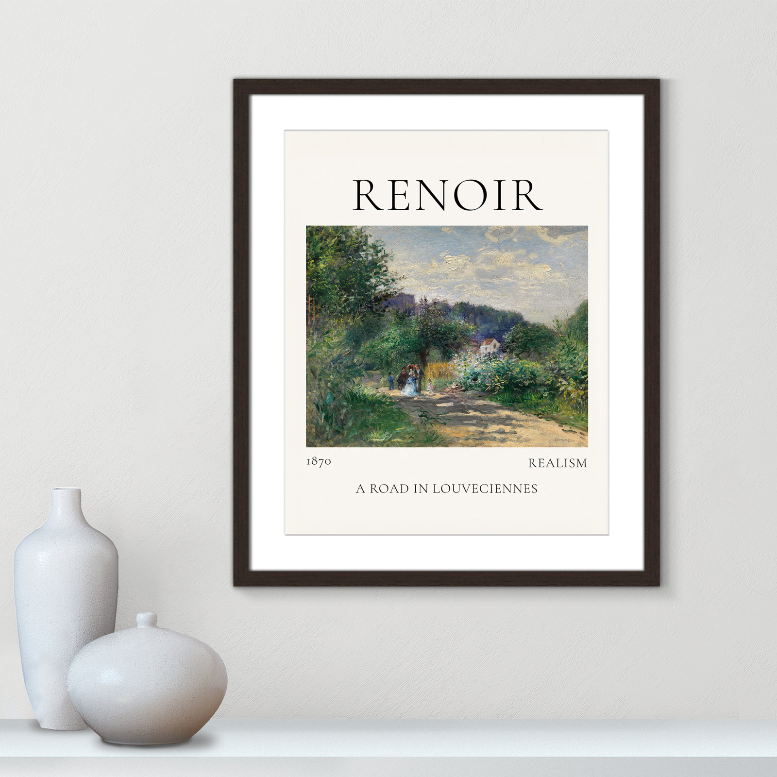 Rocchetto "A Road in Louveciennes" Print, Walnut Single Picture Frame, Yes, 25.5" H x 21.5" W x 1.25" D
