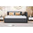 Full Size Upholstered Daybed With Trundle Sofa Bed Frame No Box Spring Needed, Linen Fabric-805914143