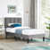 Auxter 47.63'' Steel Bed Frame with Adjustable Upholstered Headboard, No Box Spring Needed