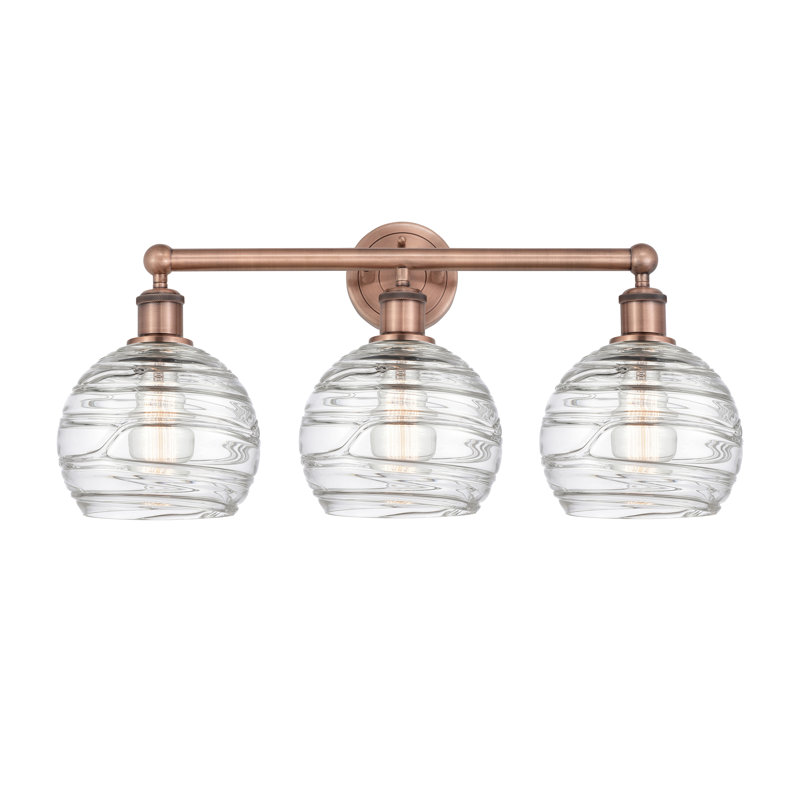 Essex 3 - Light Dimmable Vanity Light, Antique Copper, Clear
