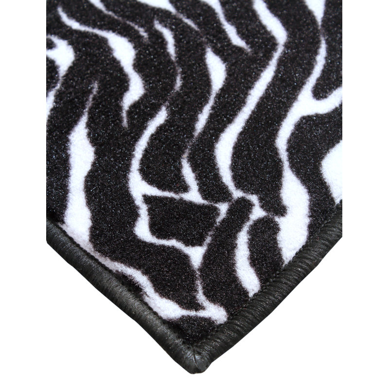 Animal Print Black Indoor / Outdoor Area Rug, Square 3'