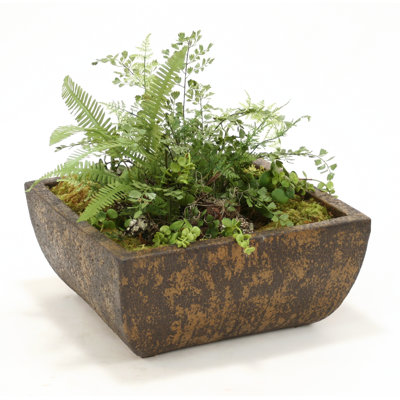 18'' Faux Succulent Plant in Stone Planter