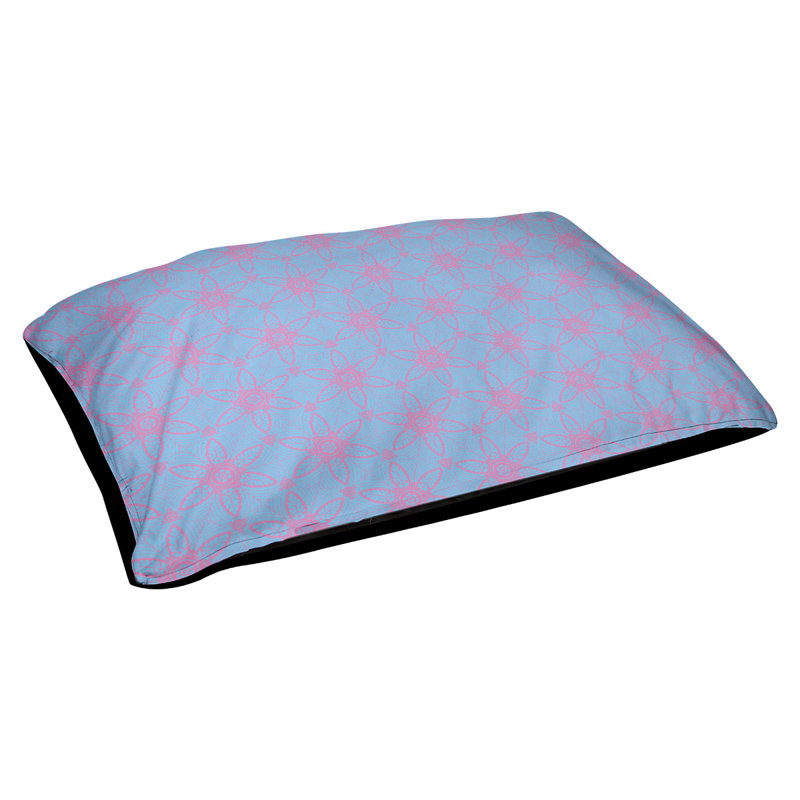 Oreiller Byrge, Bleu / Rose, Très grand (l 52 po x P 42 po x H 17 po)