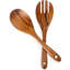 Ensemble de service à salade en bois, cuillère à salade 10,2 pouces et fourchette avec trous de suspension