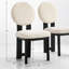 Ensemble de 2 chaises de salle à manger rembourrées Boucle de style moderne Mid-Century avec dossier rond et pieds en bois-1588255341