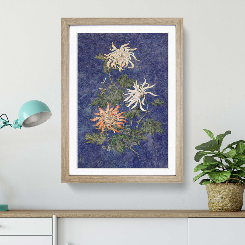 Flowers by Lang Shining - Framed Print, 48cm H x 36cm W x 2cm D, Oak Framed