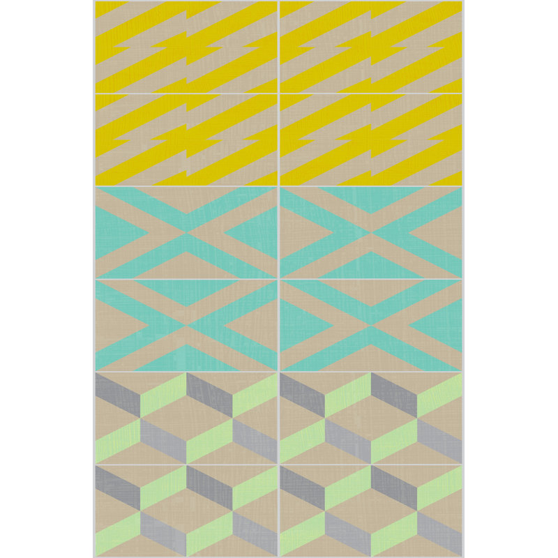Elementary Tile Panel III 1 Piece Wrapped Canvas Painting, 122cm H x 81cm W x 3.8cm D