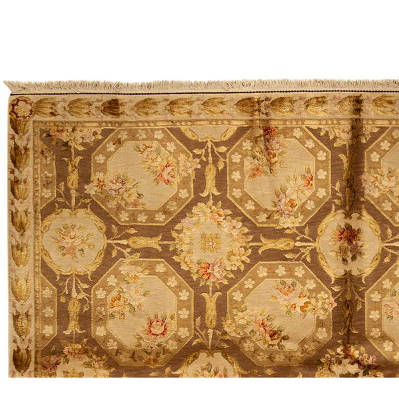 Handmade Silk and Wool Area Rug