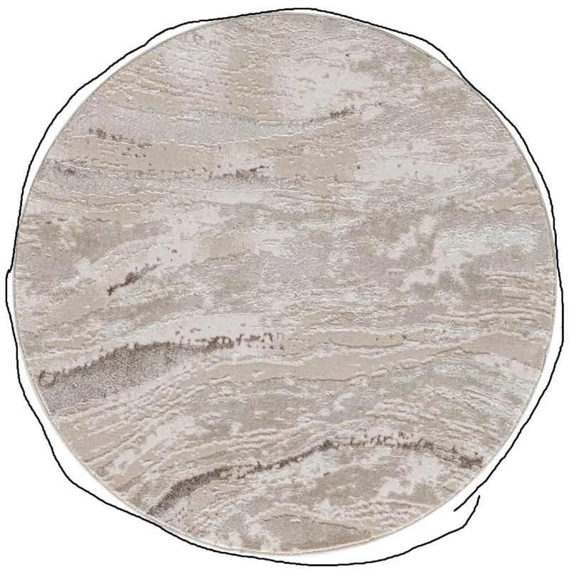 Abstract Shag Area Rug, Round 120 cm