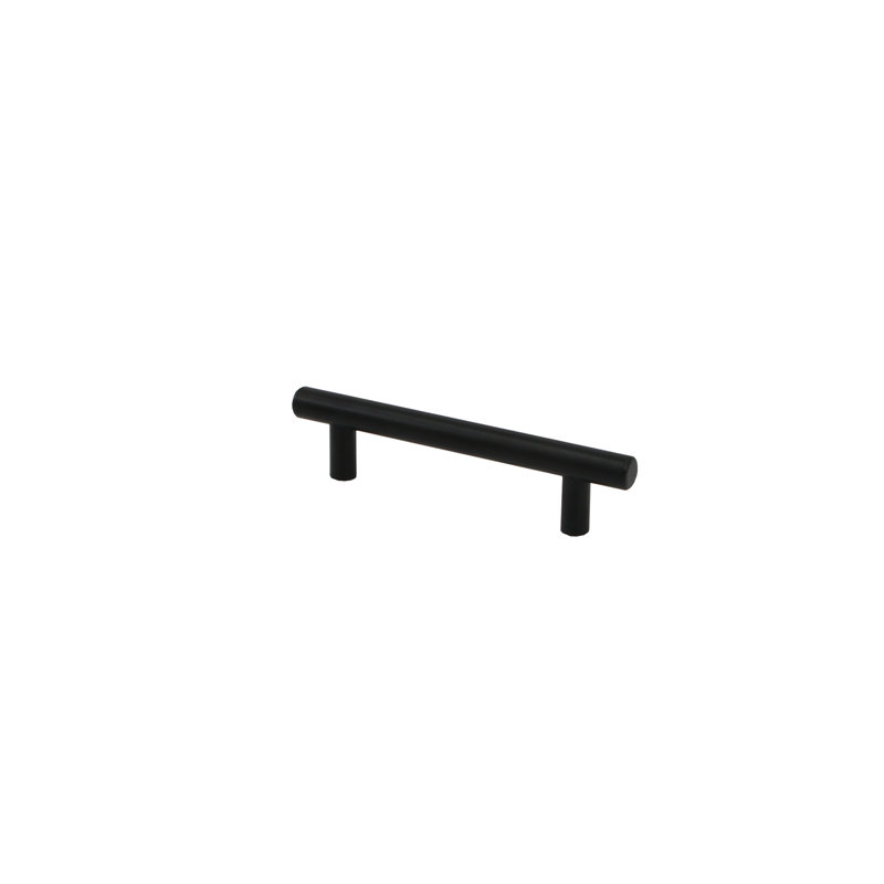 Matte Black Steel Cabinet Drawer Pull with Mounting Hardware
