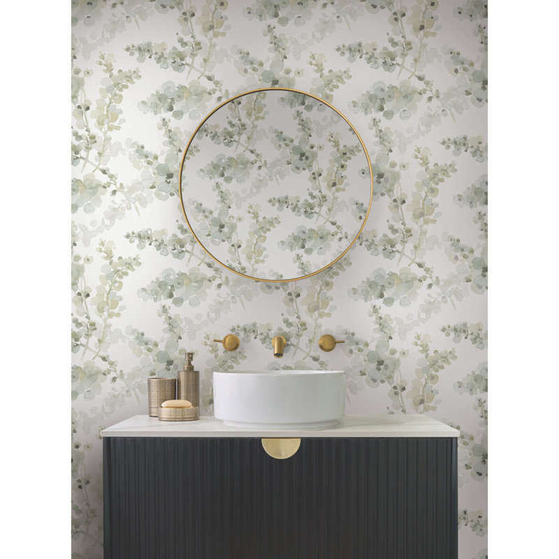 Papier peint Blossom Fling, Vert minerai