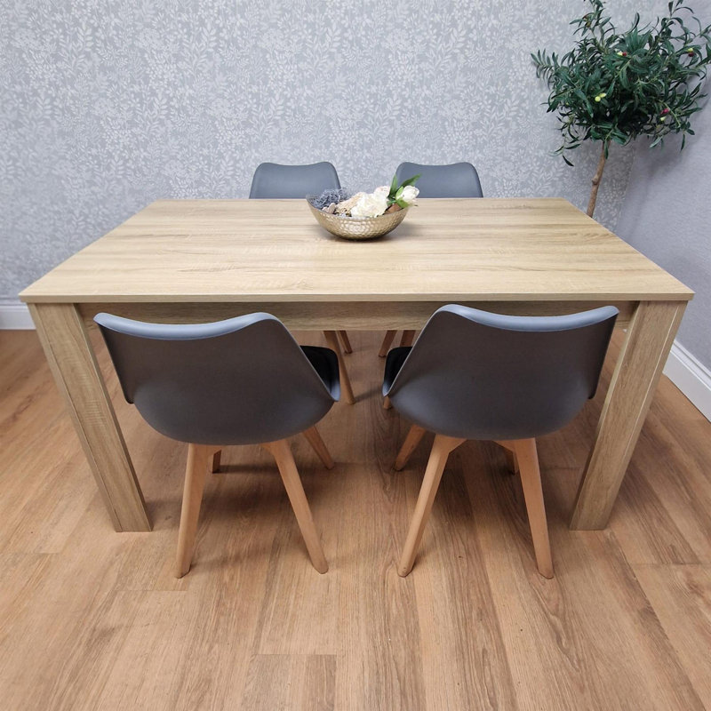 Cheryll 4 - Person Dining Set, Grey, 75cm H x 140cm W x 80cm D