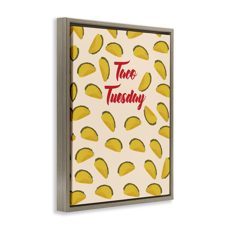 Art mural sur toile Taco, H 31 po x l 25 po, Cadre flottant orme Montalcino