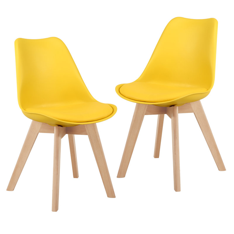 Chaise d'appoint rembourrée Pascal, Jaune