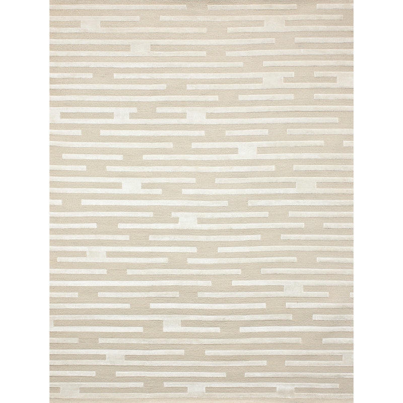 Striped Area Rug in Cream/Ivory, Rectangle 12' x 15'