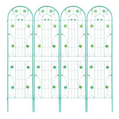 Paquet de 4 treillis de jardin en métal 71 po x 19,7 po antirouille pour plantes grimpantes