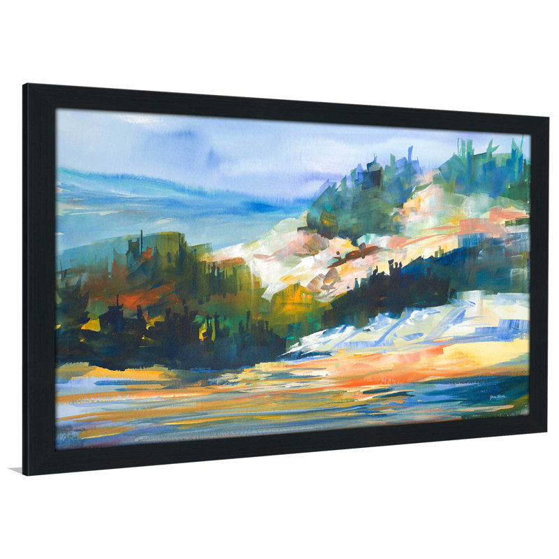 « matinée light », reproduction de peinture à l’acrylique encadrée, H 27,5 po x l 39,5 po x P 0,75 po, Cadre espresso