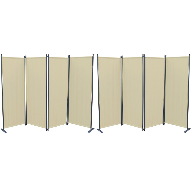 Guerra 170cm H Folding Room Divider, Beige, 4