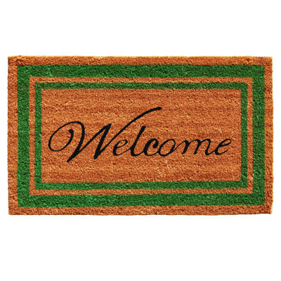 Paillasson Green Border Welcome