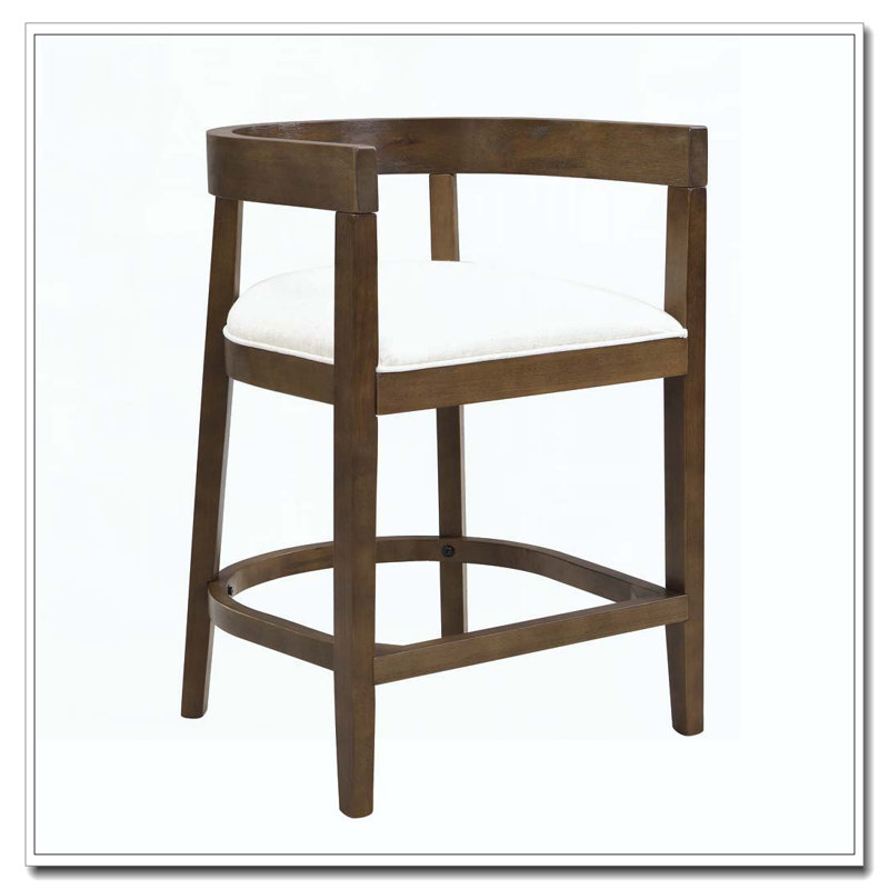 Tabouret de comptoir en bois d'hévéa, Noyer