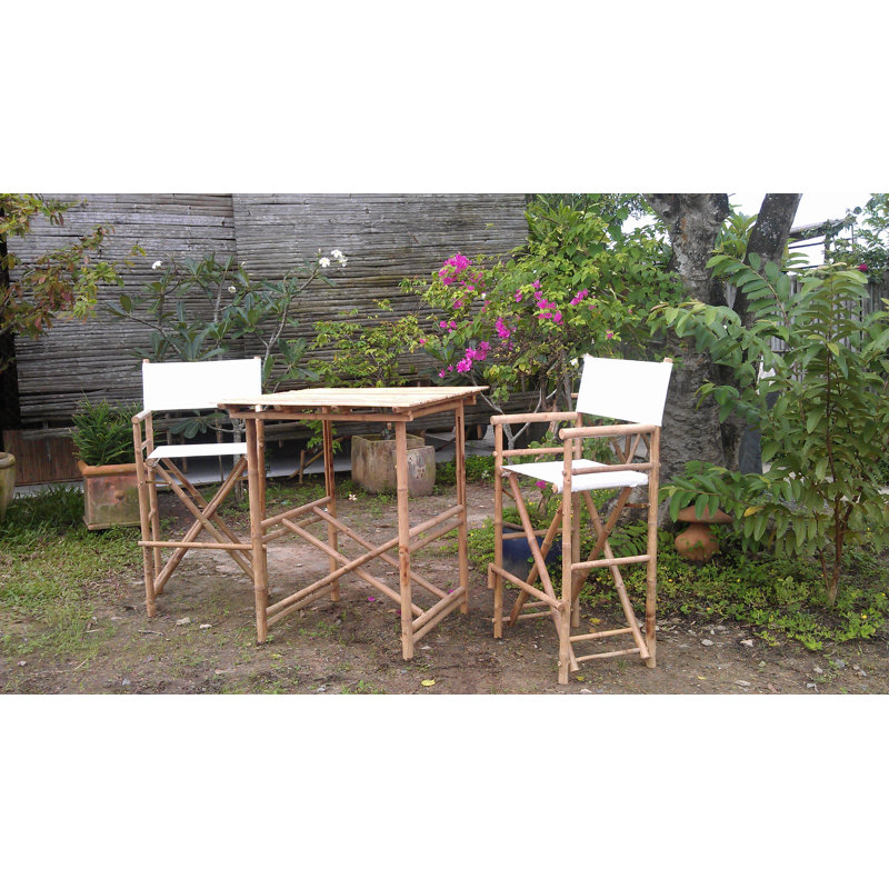 2 - Person Patio Dining Set with Square Table, White