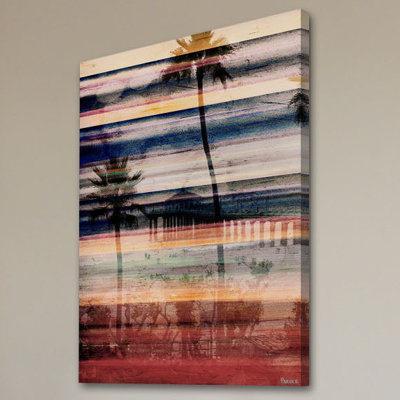 «Palms By The Pier», reproduction de photo sur toile tendue