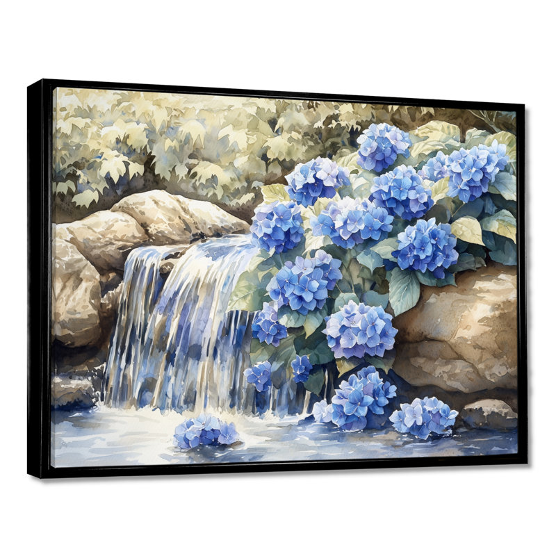 Inanna - Floral Wall Art, Noir, noir, noir, noir, Impression encadrée flottante, H 24 po x l 32 po