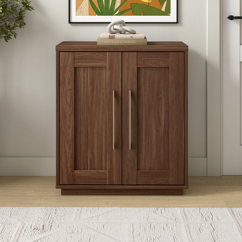 Tillman 2-Door Rectangle Accent Cabinet, Satin Walnut