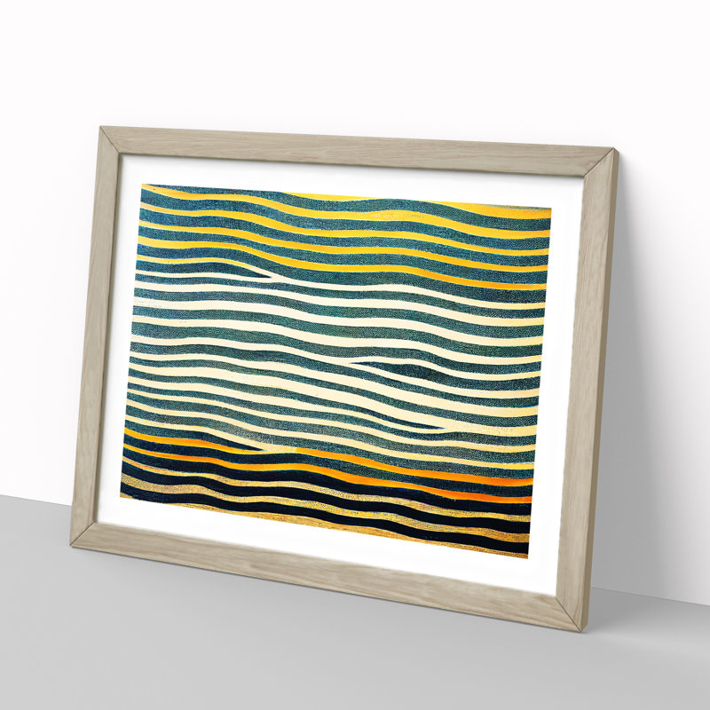 Blessed Modern Abstract Art - Single Picture Frame Print, Oak, 34cm H x 46cm W x 2cm D