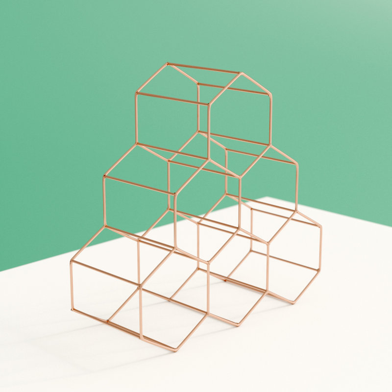 Callaghan Tabletop Wine Bottle Rack, Copper