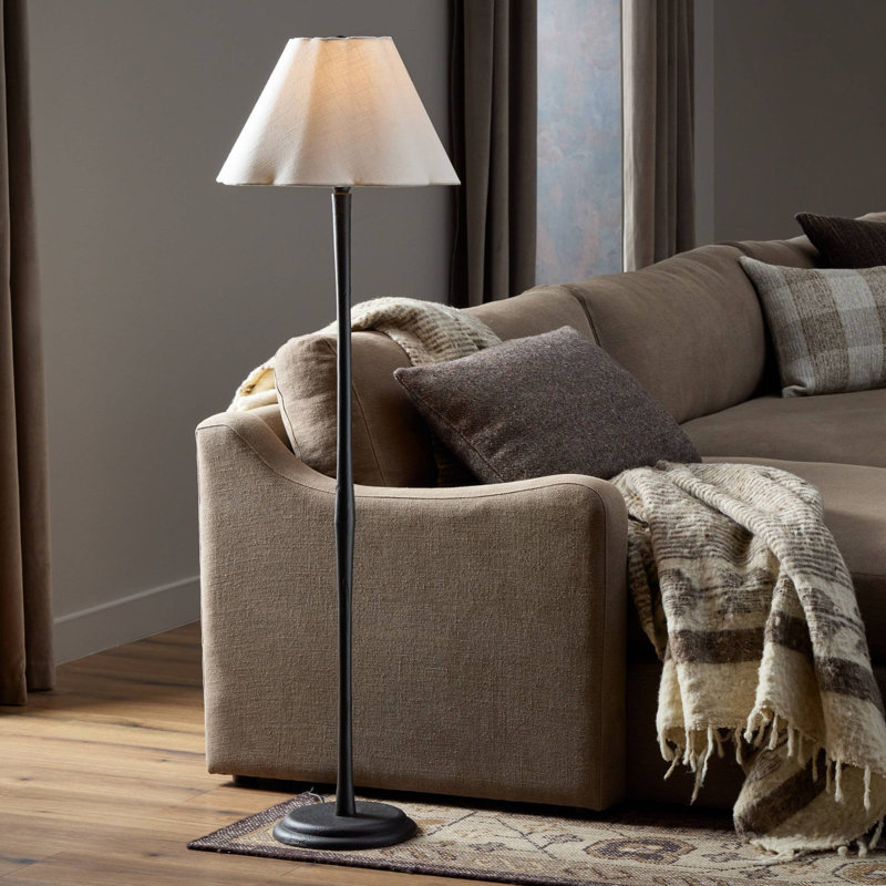 Isabeau Floor Lamp-Cream Slub Linen