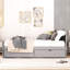 Lit simple gris avec 2 options de tiroirs, durabilité intégrée et avantages de rangement durables et pratiques