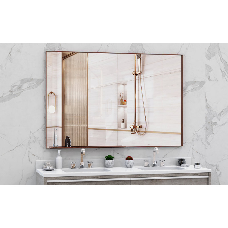 60"X40" Oversized Modern Rectangle Bathroom Mirror With Frame Decorative Large Wall Mirrors For Bathroom Living Room Bedroom Vertical Or Horizontal Wall Mounted Mirror With Aluminum Frame