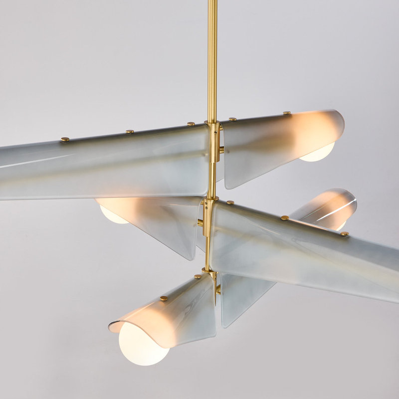 Sycamore Chandelier, 17.88" H x 55.13" W x 55.13" D, Dawn Gray, 6 Lights