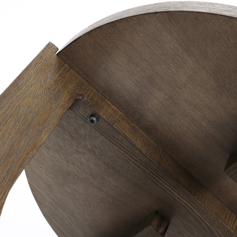 24.4'' H Walnut Finish Round Side Table