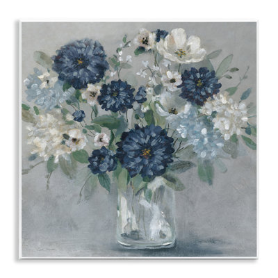 Blue Mums Mixed Bouquet Wall Plaque, design by Carol Robinson